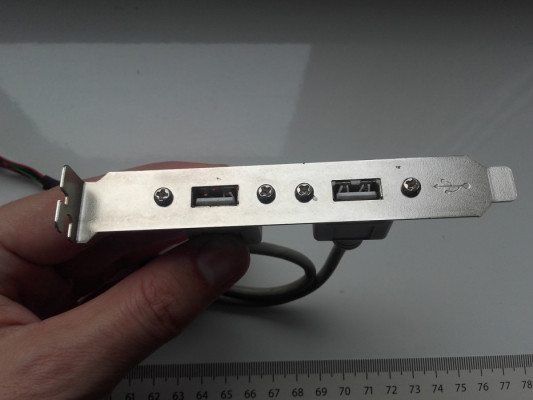 USB na śledziu, złącze USB do płyty głównej, używane 2xUSB, na blaszce