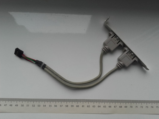 USB na śledziu, złącze USB do płyty głównej, używane 2xUSB, na blaszce