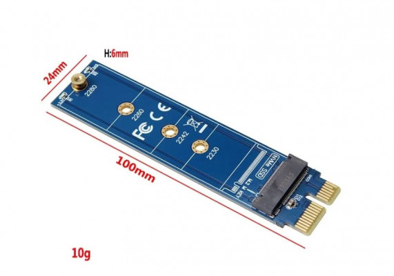 Adapter dysku M.2 PCI-E NVME do złącza PCI-E x1 na płycie głównej M-ke