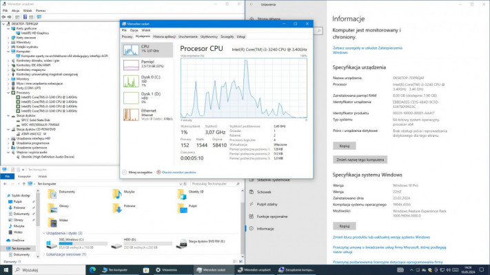 SFF komputer Core i3 3240, RAM DDR3 8GB, SSD 120GB +HDD, DVD, DVI, Win