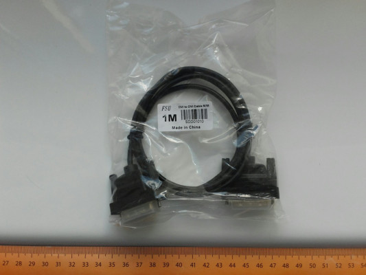 Kabel DVI-DVI 1m, kolor czarny NOWY w woreczku 24+1