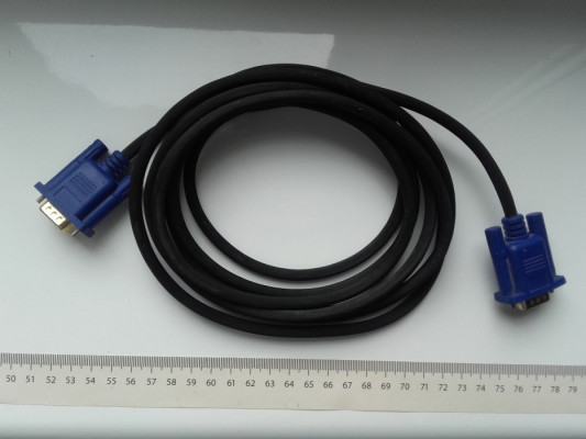 Kabel VGA, D-SUB, 3m, 300cm, SVGA, używany, sprawny, kolor czarny do m