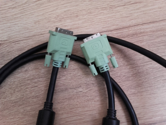 Kabel DVI-D-DVI-D Dual Link, 2m, 200cm, Sprawny kolor czarny z zielony