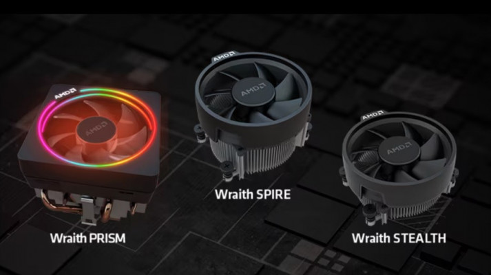 Chłodzenie AMD Wraith Stealth, AM4 AM5, sprawne, Ryzen3,5,7, max 65W,
