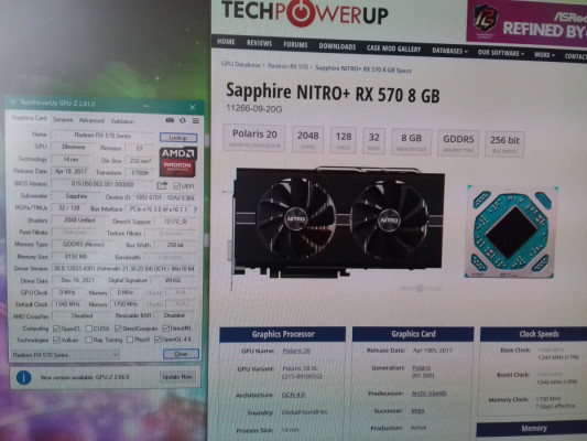 Sapphire NITRO+ RX 570 8GB GDDR5, DVI, HDMI, DisplayPort, sprawna, RX5