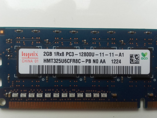Hynix DDR3 2GB PC3 1600Mhz, 12800U-11-11-A1, HMT325U6CFR8C-PB