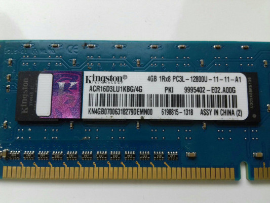 Kingston, DDR3, PC3L 4GB 1600MHz, 12800U, nie działa, KN4GB07006318279