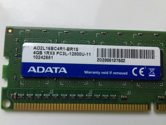 ADATA, DDR3, PC3L 4GB 1600MHz, 12800U, CL11, 2D2000127602, 1308146754D