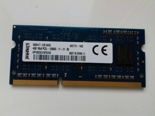 Kingston DDR3 4GB, PC3L-12800S, SODIMM, 1,35V, 1600MHz, laptopowy, HP1