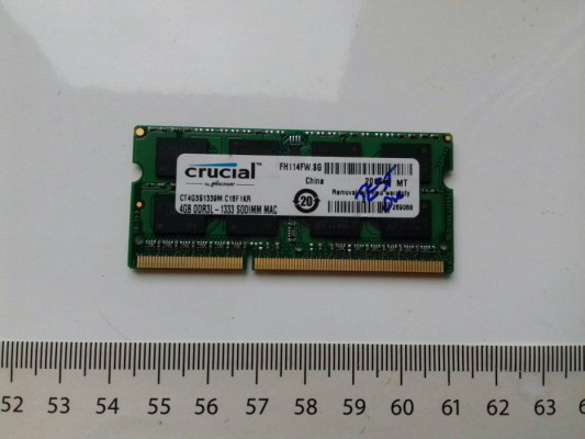 Crucial DDR3 4GB, PC3L-10600, SODIMM, 1,35V, 1333MHz, laptopowy, CT4G3