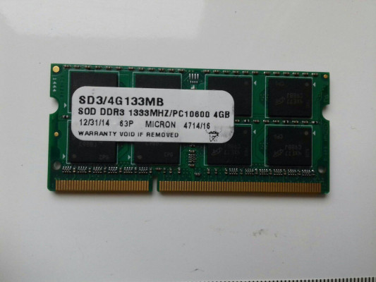 Micron Samsung DDR3 4GB, PC3-10600, SODIMM, 1,5V, 1333MHz, laptopowy,