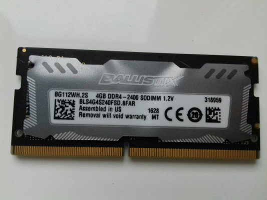 Crucial Ballistix Sport DDR4 4GB laptopowa, 2400, CL16, 1,2V, BLS4G4S2