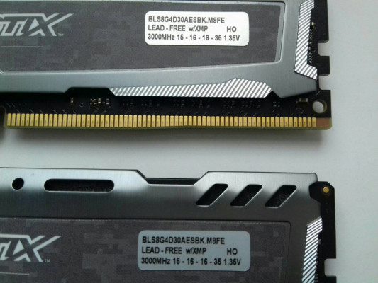 16GB Micron BALLISTIX DDR4 2x8GB 3000Mhz, PC4-24000, CL15, 1,35V, BLS8