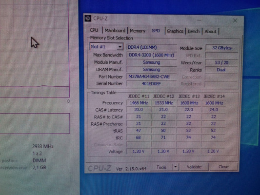 Samsung DDR4, 32GB, PC4 3200MHz, 2933Mbps, 1,2V, M378A4G43AB2-CWE