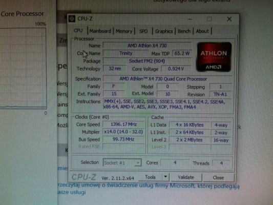 AMD Athlon X4 730, FM2, Quad Core, 2,8GHz turbo 3,2GHz, 65W, AD730XOKA