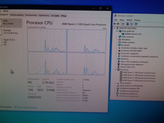 AMD Ryzen 3 1200 AE 4x3.1GHz AM4, 8MB Sprawny, używany Summit Ridge, Y