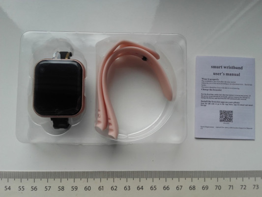SmartWatch BT w kolorze różowym, NOWY, kolorowy LCD jeden punkt dotyko