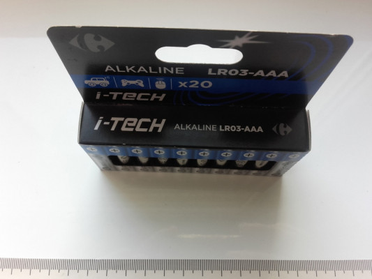 Baterie Alkaliczne LR03 AAA, i-Tech x20 1,5V, Carrefour 08-2027, 36164