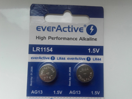 Baterie Alkaliczne, 1,5V AG13, LR44, Alkaline EverActive, LR1154, LR44