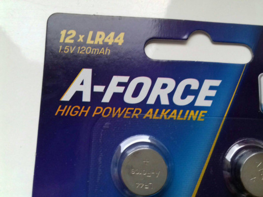 Baterie Alkaliczne, 1,5V LR44 (AG13), Alkaline A-Rorce, cena za 1 sztu