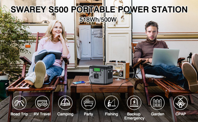 Przenośna elektrownia 518Wh/144000mA z panelami słonecznymi 100W