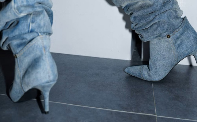 Kozaki jeans cholewka w kształcie spodni