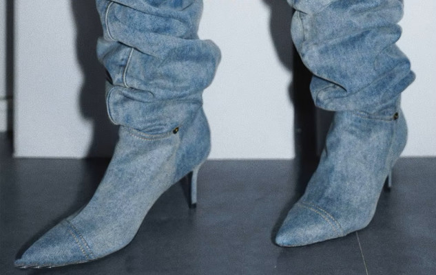 Kozaki jeans cholewka w kształcie spodni