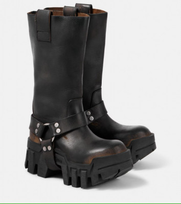 Skórzane buty w kolorze czarnym