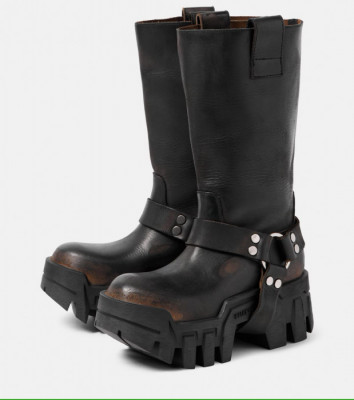 Skórzane buty w kolorze czarnym