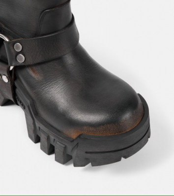 Skórzane buty w kolorze czarnym