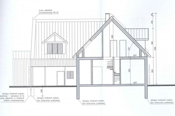Dom z projektem przebudowy i nadbudowy