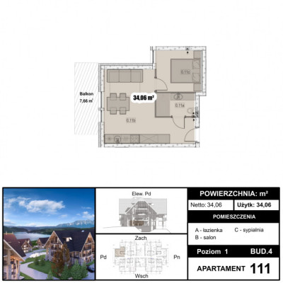 Inwestycja – 34,06 m² w stanie deweloperskim!