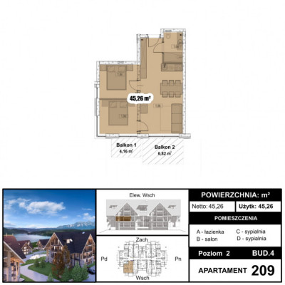 Inwestycja - 45,26 m2 w stanie deweloperskim