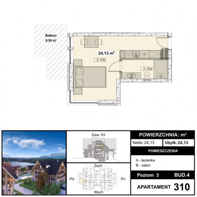 Inwestycja - 24,13 m2 w stanie deweloperskim