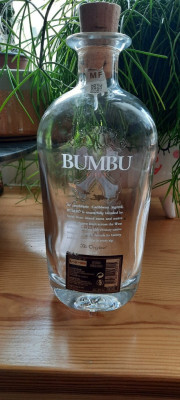 Butelka 0.7L rum Bumbu-24cm PUSTA Kolekcjonerska - real foto