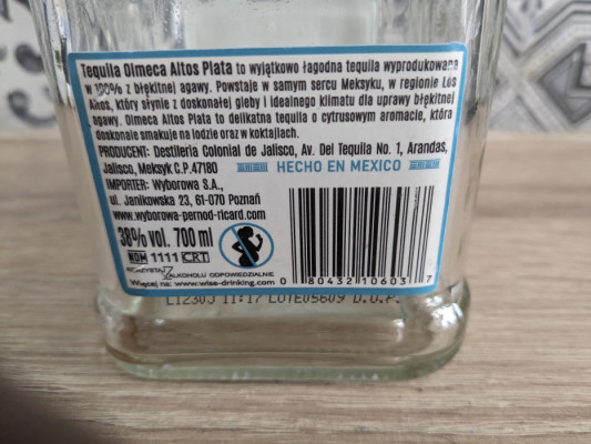 Tequila Altos 0,7l -PUSTA-kolekcjonerska- real foto