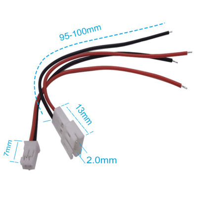 Kable do RC, PH2.0 wtyczka+gniazdo, złącze do akumulatora 9cm NOWE  Ka