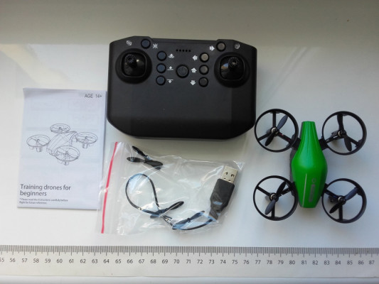 Dron GT1, Mini UAV, z pełną osłoną śmigieł, 3,7V 300mAh, 360 obrót, He