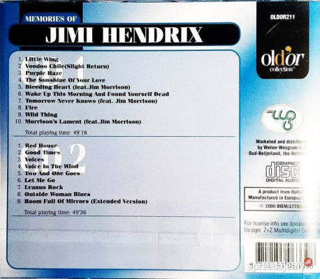 Polecam Album 2X CD Jimi Hendrix Memories Of Jimi Hendrix CD