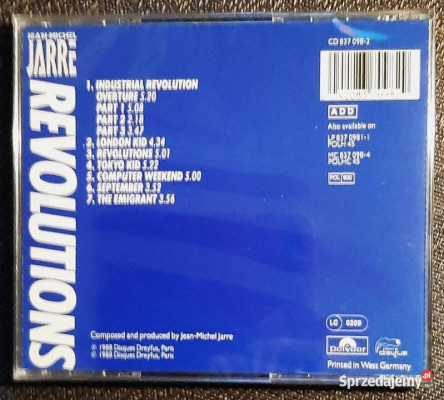 Polecam Album CD JEAN MICHEL JARRE -Album Revolutions