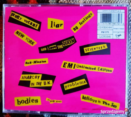 Polecam Kultowy CD SEX PISTOLS -Album Never Mind The Bollocks Here's