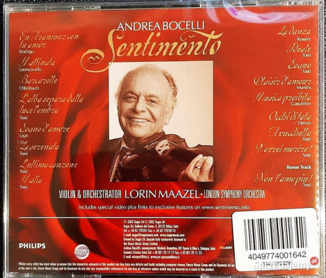 Polecam Album CD Andrea Bocelli -Sentimento CD