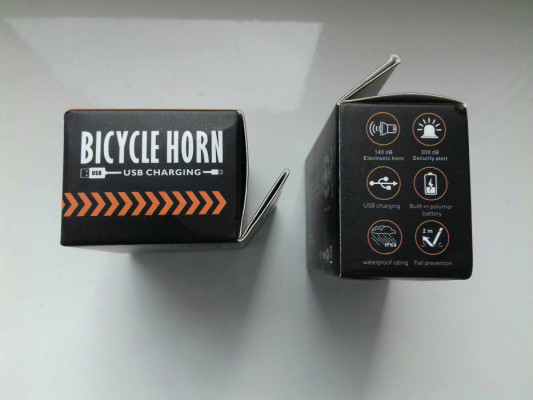 Elektryczny dzwonek rowerowy i alarm, na akumulator USB, głośny 140 de