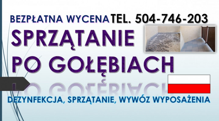 Czyszczenie z odchodów gołębich, cena, t 504-746-203. Wrocław, balkonu