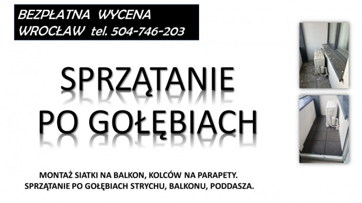 Sprzątanie balkonu. T 504-746-203. z gołębi, ptaków, odchodów. Wrocław