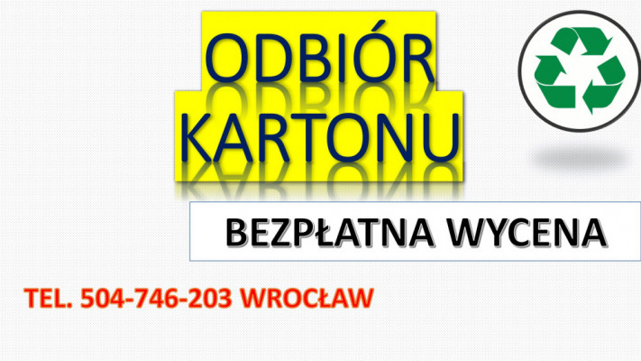 Odbiór, makulatury, kartonu, tel. 504-746-203, skup książek, Wrocław,