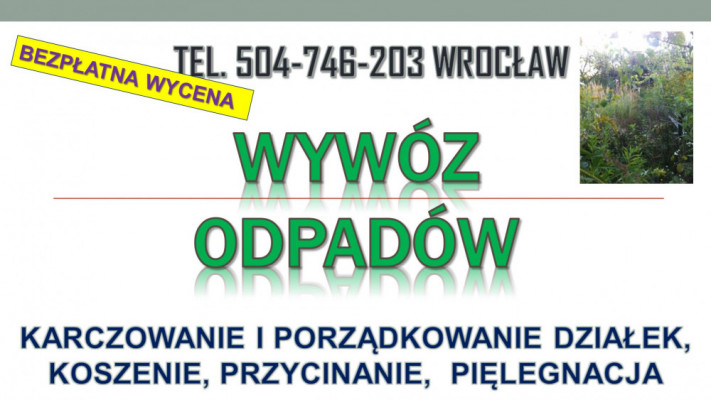 Wycinanie krzaków, cena, tel 504-746-203. Karczowanie zarośli, Wrocław