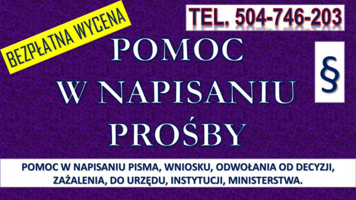 Napisanie pisma cena, tel. 504-746-203. Biuro pisania pism, cennik