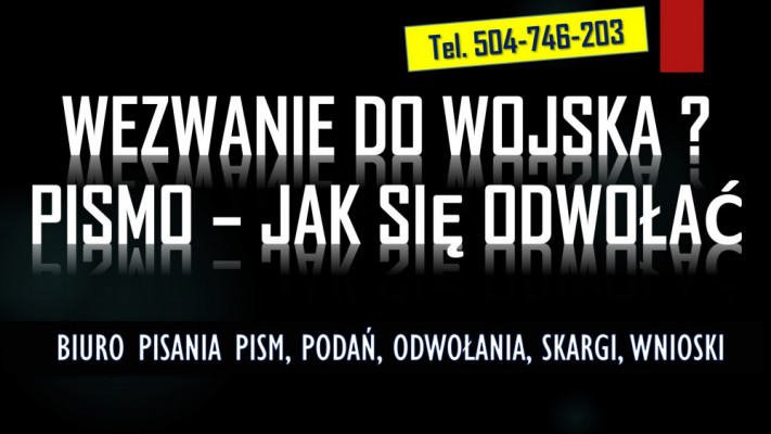 Wezwanie do wojska na ćwiczenia, tel. 504-746-203 Biuro pisania pism