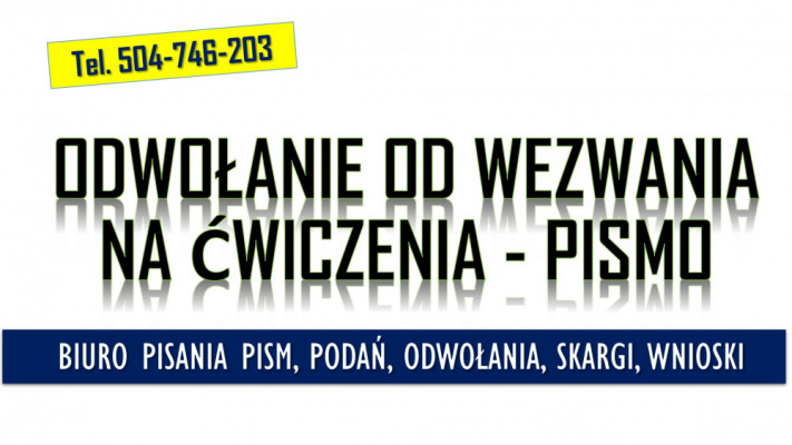 Napisanie odwołania od ćwiczeń wojskowych. Tel. 504-746-203, pomoc,